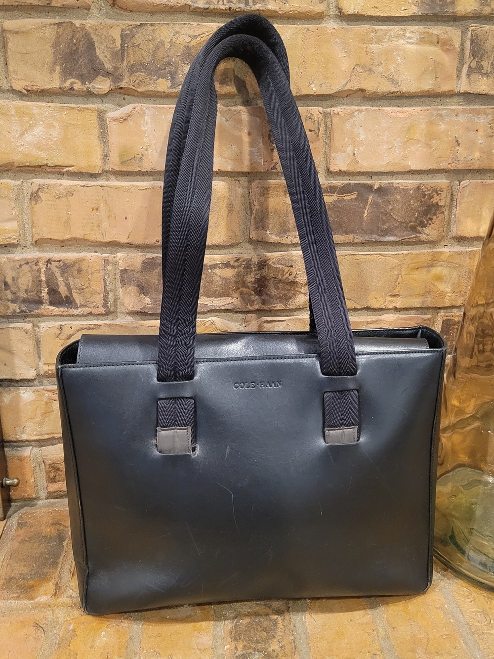 Cole Haan Black Leather Tote Bag